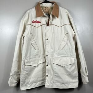 SCHAEFER MEN’S ORIGINAL DRIFTER COAT IN BONE WHITE / BROWN SIZE LARGE
